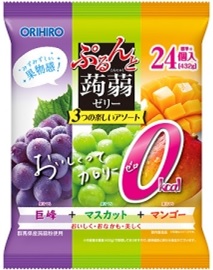Konjak Jelly 0kcal Kyoho Grape & Muscat & Mango 24P